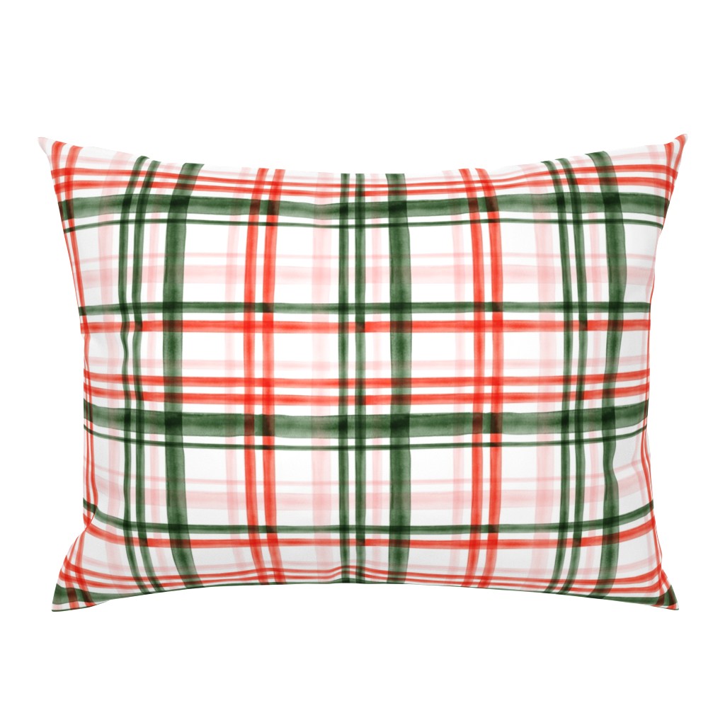 Christmas watercolor plaid (pink)