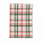 Christmas watercolor plaid (pink)