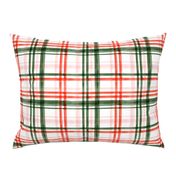 Christmas watercolor plaid (pink)