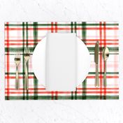 Christmas watercolor plaid (pink)