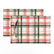 Christmas watercolor plaid (pink)