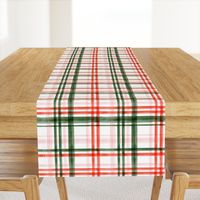 Christmas watercolor plaid (pink)