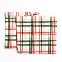 Christmas watercolor plaid (pink)