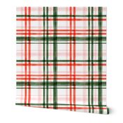 Christmas watercolor plaid (pink)