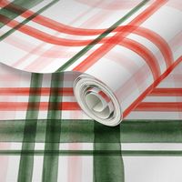 Christmas watercolor plaid (pink)