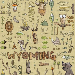 Wild in Wyoming - Yellow/beige