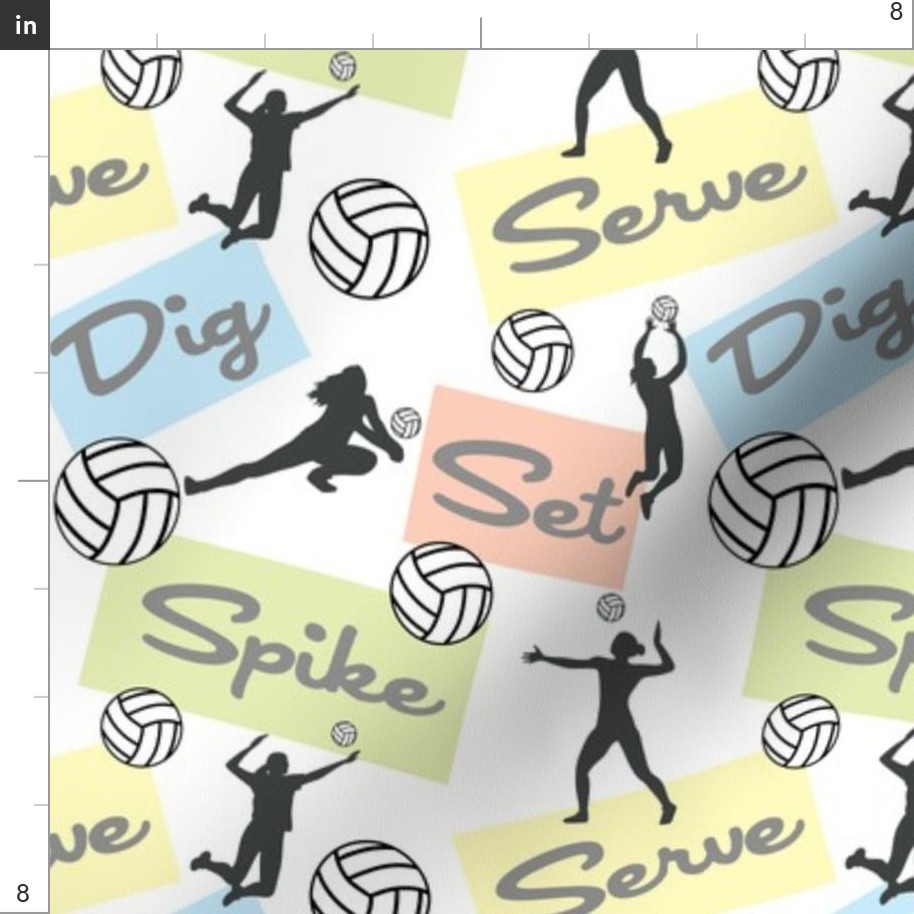 Volleyball Terms Fabric | Spoonflower