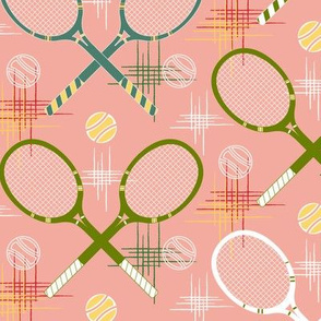 1950's-Tennis Racquets Pastel