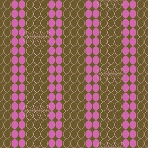 60s chain stripe co-ordinate - brown & pinks