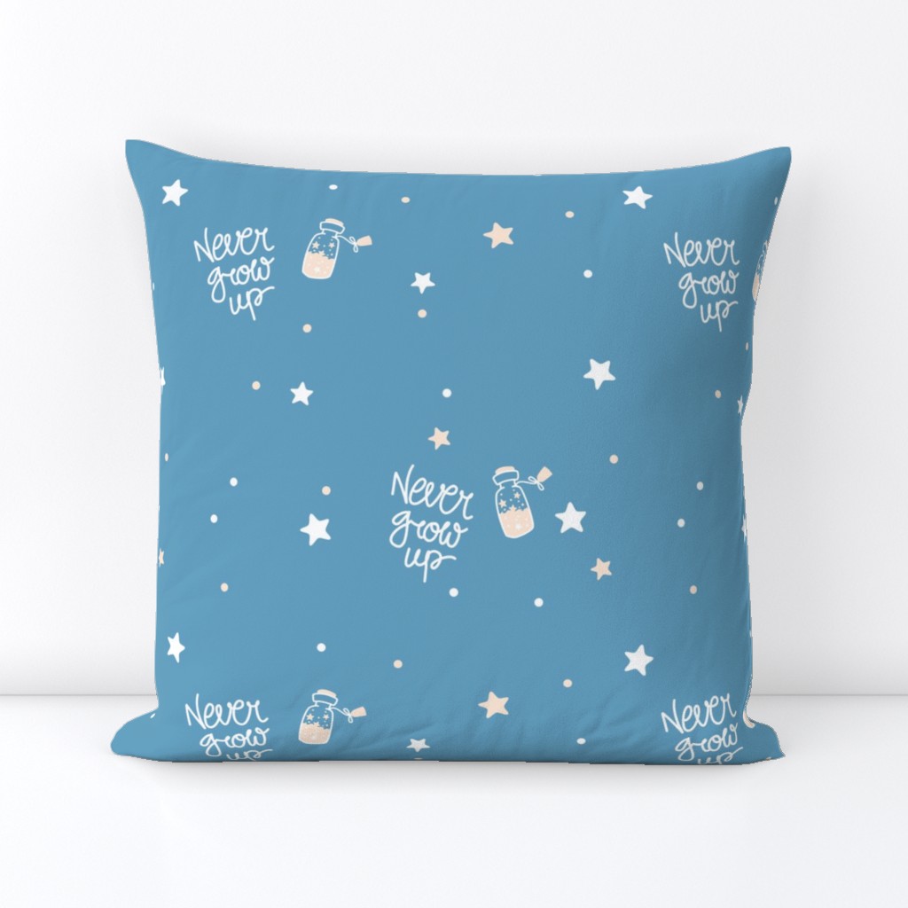 Peter Pan - Never grow up - Coordinate blue - scandinavian minimalist pattern