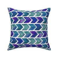 Native American Chevron Water Color Teal
