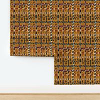 African Mudcloth Patchwork on Gold