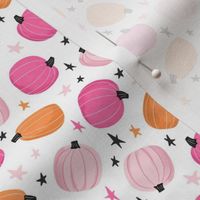 Cute Pink & Orange Pumpkins and Stars