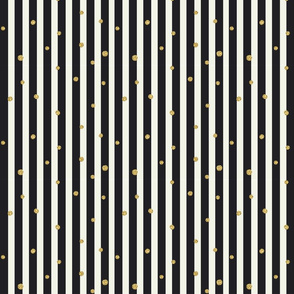 Stripes Black Gold Dots