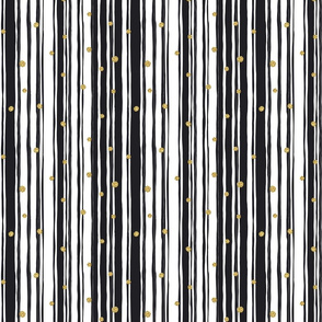 Stripes Wide Gold Black on White