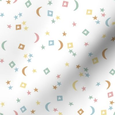 rainbow stars // moon, star, rainbow, earth tone, nursery, baby, neutral kids, baby