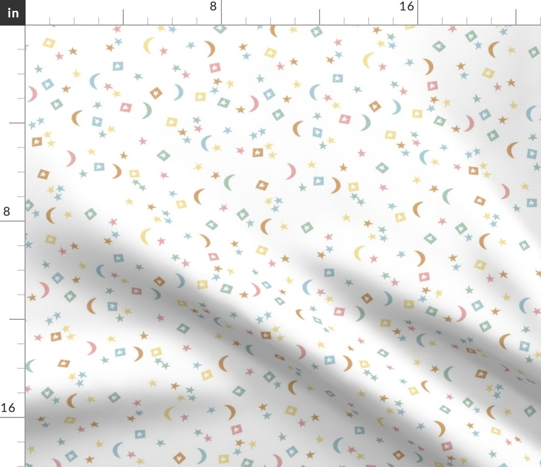 rainbow stars // moon, star, rainbow, earth tone, nursery, baby, neutral kids, baby