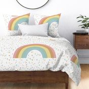 42"x 36" Rainbow Blanket - One Yard Panel (42" wide fabrics only) - rainbow, earth tones, stars, magic, nursery, baby, cute, moon, 