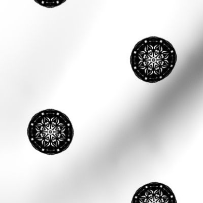 Dressy Black Button Spots on White