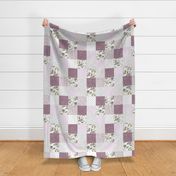 5" squares // lavender sprigs patchwork wholecloth