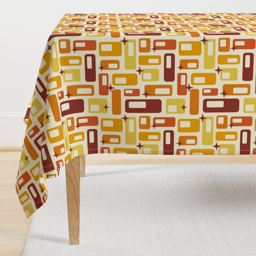 Retro mid-century modern Atomic capsules yellow orange