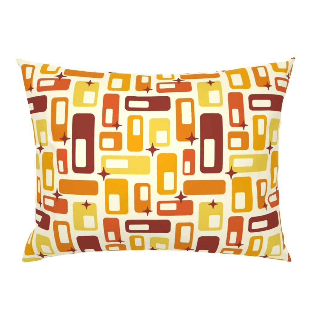 Retro mid-century modern Atomic capsules yellow orange