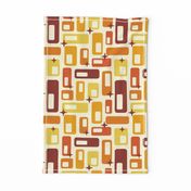 Retro mid-century modern Atomic capsules yellow orange