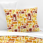 Retro mid-century modern Atomic capsules yellow orange