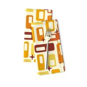 Retro mid-century modern Atomic capsules yellow orange