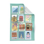 2024 Postcard Calendar Tea Towel 