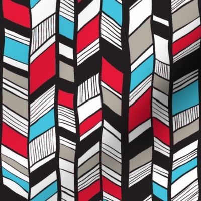 Native American Chevron Turquoise Red
