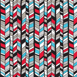 Native American Chevron Turquoise Red
