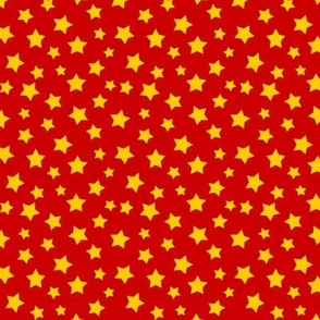 Stars Yellow on Red
