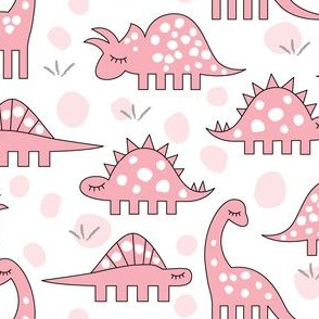 pink dinos on white