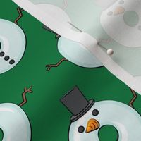 snowman donuts - dark green - Christmas & winter 