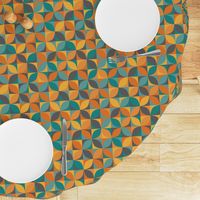 Boho geometric MCM retro circles teal orange