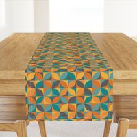 Boho geometric MCM retro circles teal orange