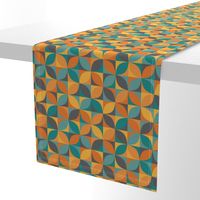 Boho geometric MCM retro circles teal orange