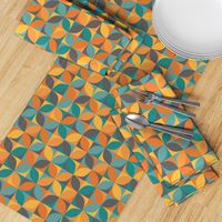 Boho geometric MCM retro circles teal orange