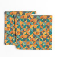 Boho geometric MCM retro circles teal orange