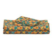 Boho geometric MCM retro circles teal orange