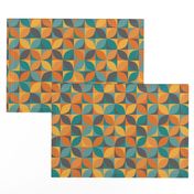 Boho geometric MCM retro circles teal orange