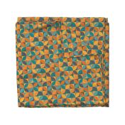 Boho geometric MCM retro circles teal orange