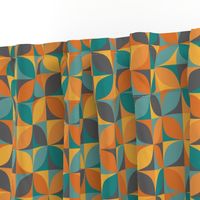 Boho geometric MCM retro circles teal orange