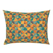 Boho geometric MCM retro circles teal orange