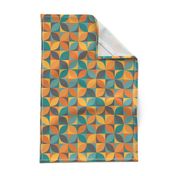 Boho geometric MCM retro circles teal orange