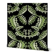 Acanthus Leaf Damask on Black