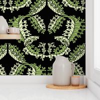 Acanthus Leaf Damask on Black