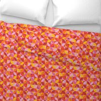 Bohemian geometric Mid-century modern circles red orange