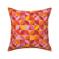 Bohemian geometric Mid-century modern circles red orange